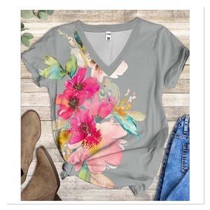 Floral V-Neck Top